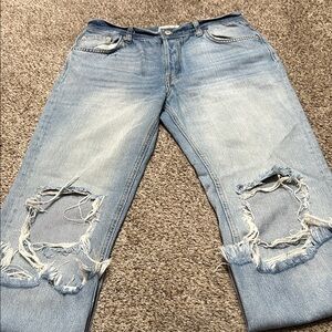We The Free Twenty-Seven Distressed Light Blue Women’s Jeans Size 27